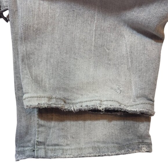 Jordan Craig Ross Mens Distressed Skinny Fit Jeans 40x32 Ripped Knees Frayed Hem - Picture 6 of 16